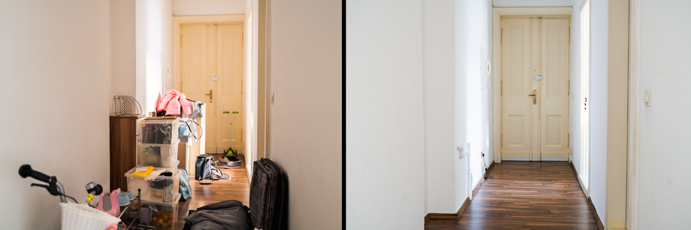 from messy to clean all done with a professional organizer with a specialty in decluttering